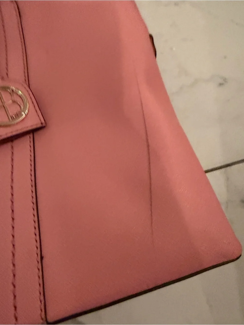 Henri Bendel New York Large Blush Pink Saffiano Laptop Tote Bag